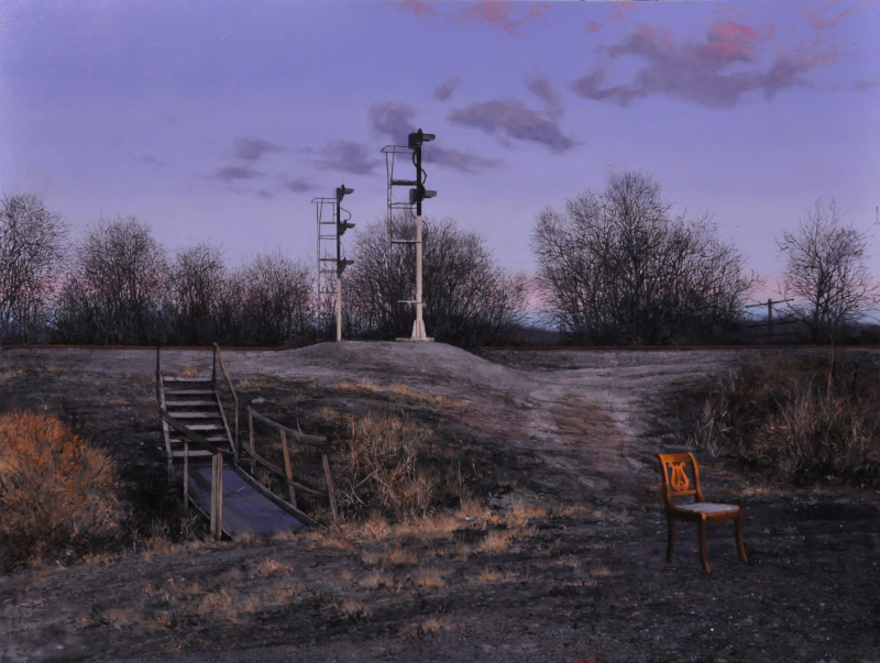 Chair at the Railroad Tracks